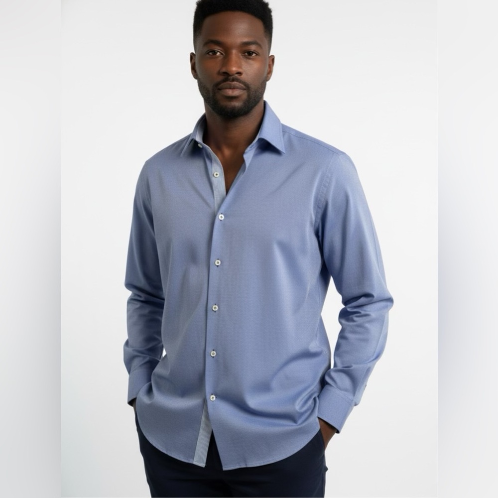 M Benisti NWT Men's Blue Dress Shirt